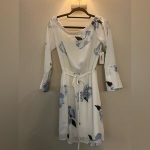 Blue and white long sleeve dress new with tags